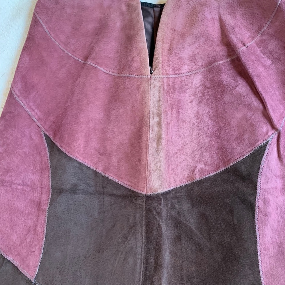 Multicolor suede skirt